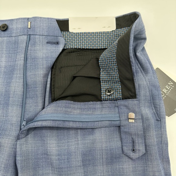 Lauren Ralph Lauren Classic-Fit Ultraflex Wool Suit Pants Blue‎ Plaid 34x32 NWT - Picture 10 of 13